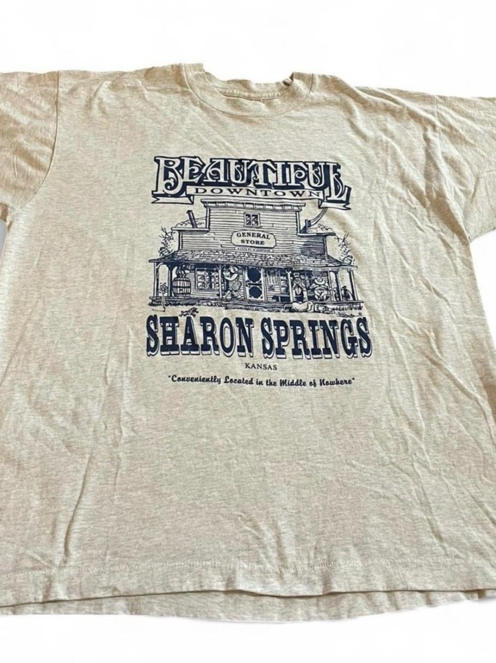 Vintage 90s Beautiful Downton Sharon Springs Kansas Shirt Size XL
